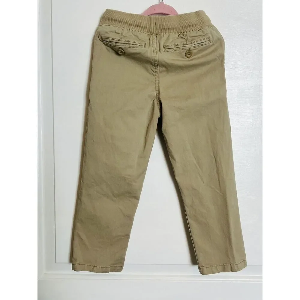 BABY GAP Toddler Boys Khaki Chino Elastic Waist Pants School Casual Dressy 4T 4